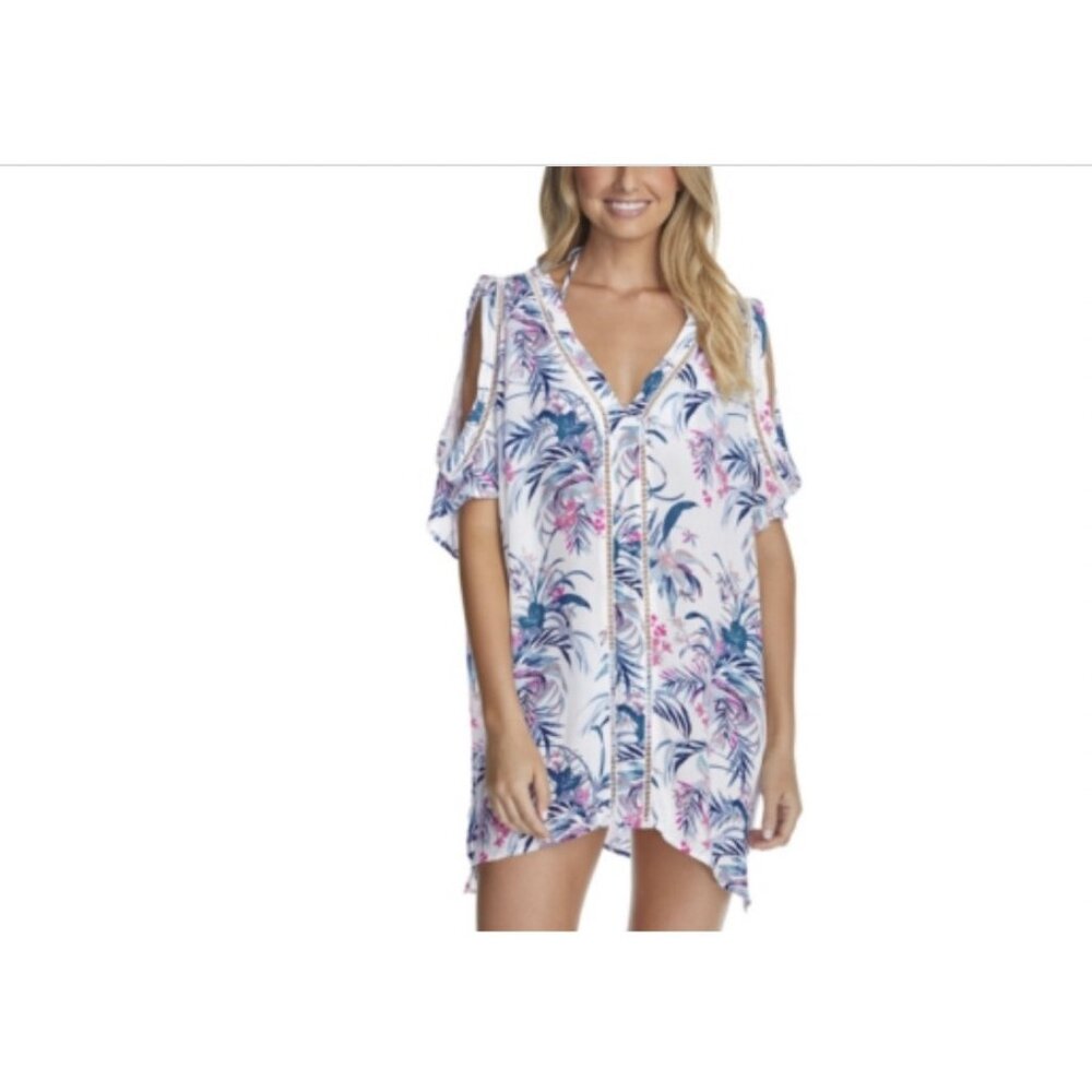 Raisins Juniors Paraiso Printed Samba Caftan Cover Up Size S